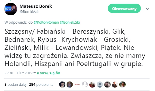 Taką XI powinna grać Polska wg Mateusza Borka! :D